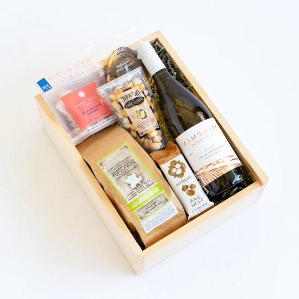 White Wine & Snacks Gift Box